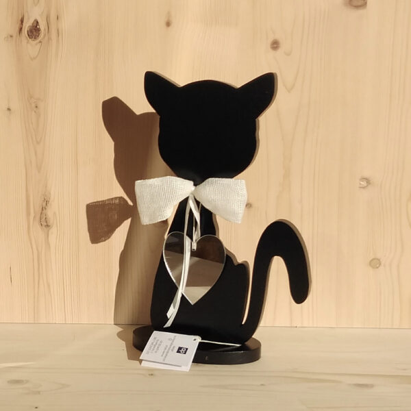 Gatti colore nero con cuore a specchio - immagine 3