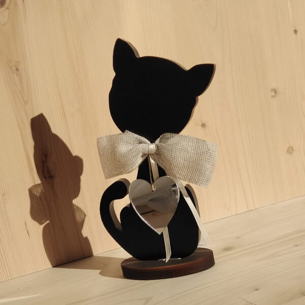 Gatti colore nero con cuore a specchio - immagine 2
