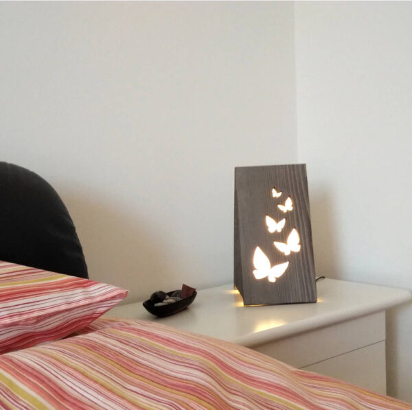 Lampada decorativa versione MINI anticata FARFALLE