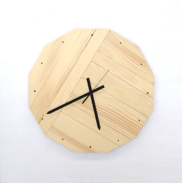 Orologio grande a parete in legno a 12 lati - immagine 2