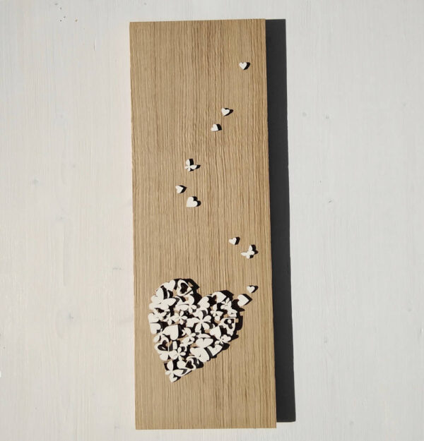 Quadro 'Cuore' finitura rovere
