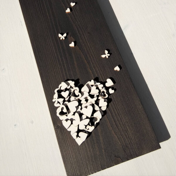 Quadro 'Cuore bianco' finitura anticato grigio - immagine 2