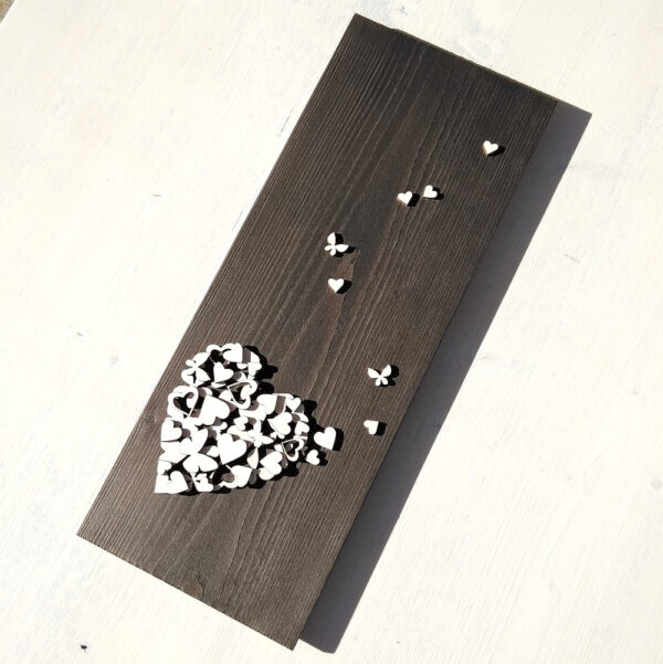 Quadro 'Cuore bianco' finitura anticato grigio - immagine 3