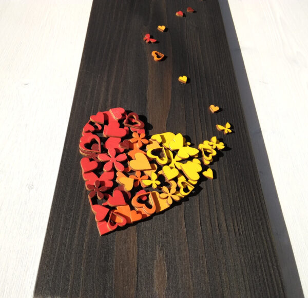 Quadro 'Cuore' finitura anticato grigio - immagine 2