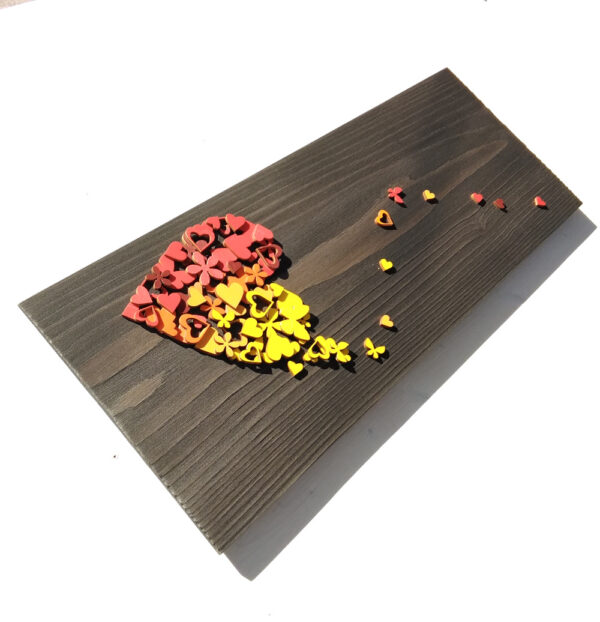 Quadro 'Cuore' finitura anticato grigio - immagine 3